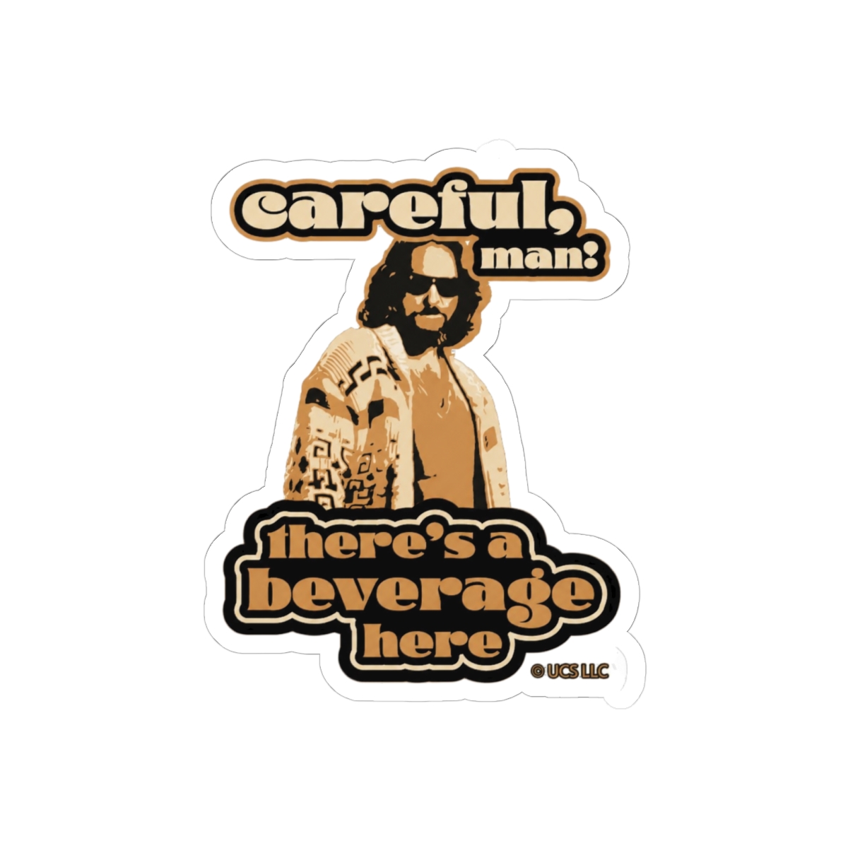 Big Lebowski 'Careful Man' Dude Quote Sticker | Funny Retro Vinyl Decal