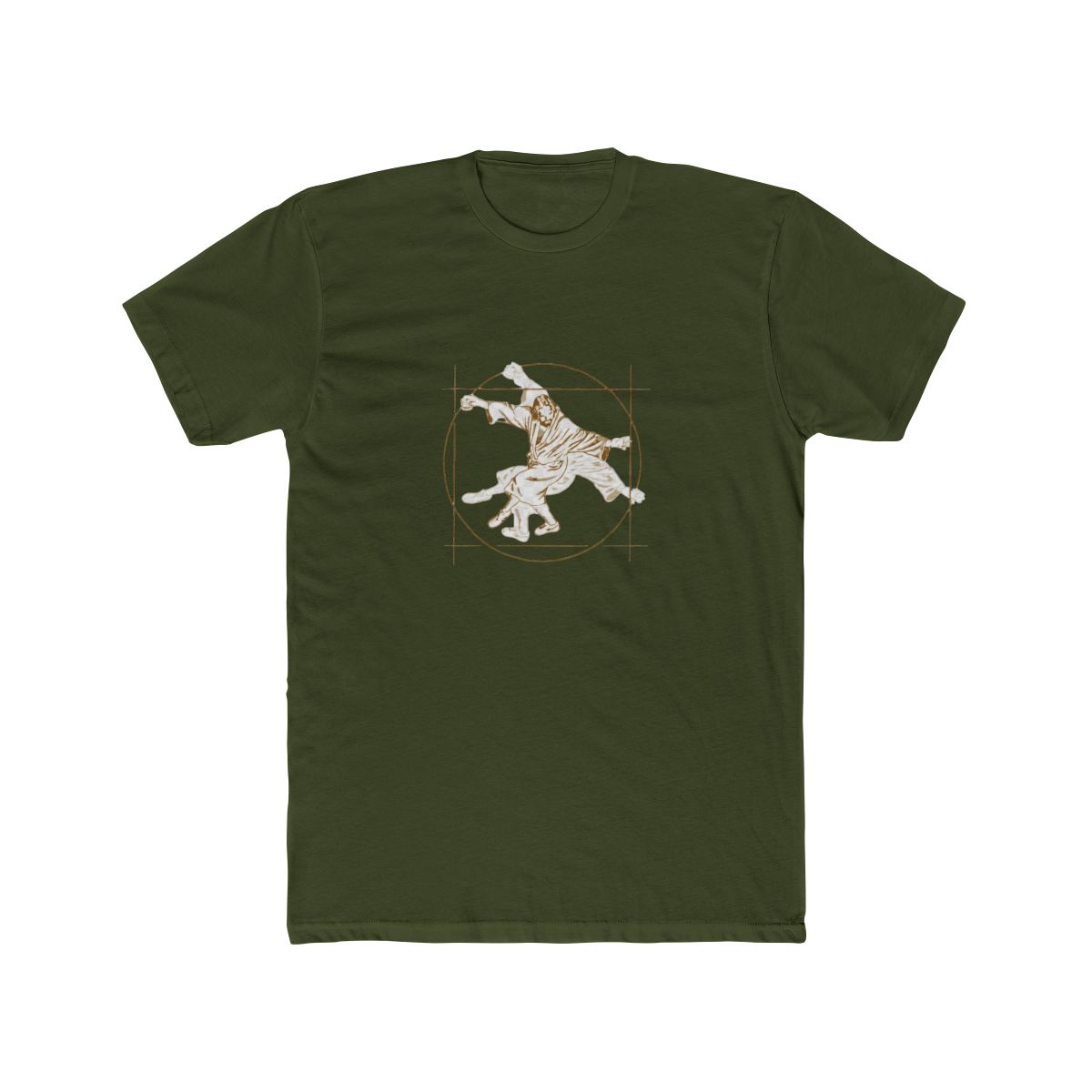 Vitruvian Dude - Big Lebowski Yoga Pose T Shirt - alternate angle 5, merchandise