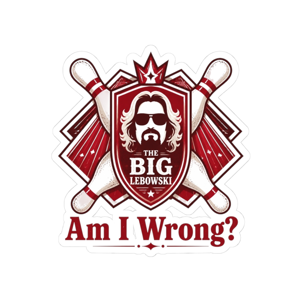 The Big Lebowski "Am I Wrong?" Sticker - alternate angle 1, merchandise